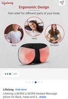 Lifelong LLM369 LLM369 Heated Massage pillow for Back, head and Stomach pain rel...