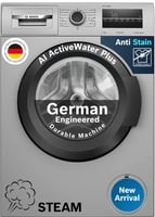 BOSCH 7 kg with Steam Fully Automatic Front Load with In-built Heater Silver...