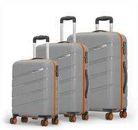 Safari Hard Body Set of 3 Luggage 8 Wheels - Magnum Evolix 3P set 4W - Grey...