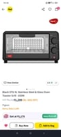 Pigeon Black OTG 9L Stainless Steel & Glass Oven Toaster Grill - 650W