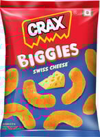 Minutes | CRAX Biggies Swiss Cheese Puff Snacks (65 g)