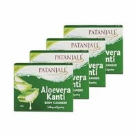 Patanjali Aloe Vera Kanti Body Cleanser Soap for Men and Women(150g, Pack of 4),...