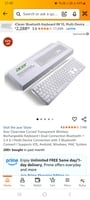 Acer Clearview Curved Transparent Wireless Rechargeable Keyboard I Dual Connecti...