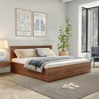 Wakefit Taurus Engineered Wood Queen Box Bed  (Finish Color - Columbian Walnut...