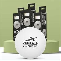 Vector X Club 3 Star Premium ABS Plastic Table Tennis Balls Pack of 9 Pcs.(White...