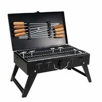 H Hy-tec (Device) Hybb, Traveler Foldable Charcoal Barbeque Grill (Stellar Black...