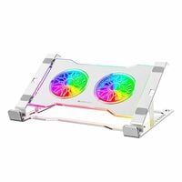 Zebronics NS5000 Laptop Metal Stand with Dual Fan, Upto 17 inch, Multicolor Fan ...