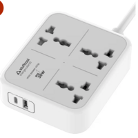 Stuffcool ChargeCube 30 Mini Surge Protector Extension Cord with 3 AC Ports and ...