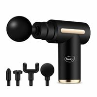 Pigeon Pulse Gun Massager Black | 6 Speed, 4 Heads, Rechargeable Full Body Relie...