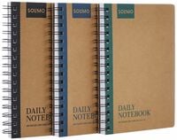 Amazon Brand - Solimo Notebooks, Spiral-Bound, Kraft Cover, Lightweight, Pleasin...