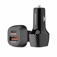 Kratos 51W Car Charger with Dual Output, 51 Watts Total (31W USB + 20W Type C PD...