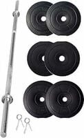 FitBox Sports Home Gym - W/A Barbell Rod & Weigth Plates 19kg (2kg x 2 + 2.5kg x...