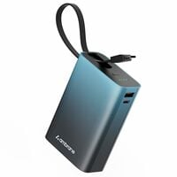Ambrane 20000mAh Small Pocket Size Powerbank, Hanging InBuilt Type C Cable, 22.5...