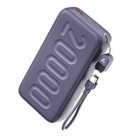 Ambrane 20000mAh Powerbank with in-Build Type C Cable, 22.5W Fast Charging, USB ...