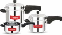 Butterfly Cordial Pro 2L, 3L & 5L SS Pressure Cooker Combo | Stainless Steel | I...
