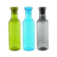 Attro Iceberg Unbreakable PET Fridge Water Bottle,Set of 3,1000 ml,Multicolor...