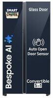 Samsung Smart Choice 653 L, 3 Star, Bespoke AI, Glass Door, Frost Free, Double D...
