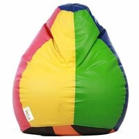 Sattva Classic Bean Bag Cover Without Beans XXL Size - Orange,Neon Green and Roy...