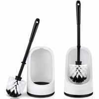 Boperzi 2 Pack Toilet Brush and Holder for Bathroom, Semi-Open Ventilated Toilet...