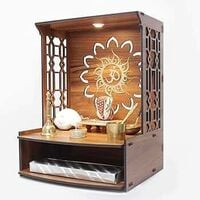 Heartily® Mangal Beautiful Wooden Pooja Stand for Home, Temple, Office, Wall Mo...