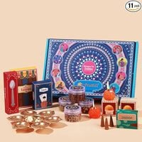 # Frostick Diwali Gift Hamper Box 11-Pack with Urli Bowl, Silver Spoon, Candles ...