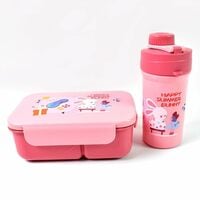 Oblivion 2-Compartment Leak-Proof Lunch Box with Bottle & Fork, BPA-Free, Pack o...