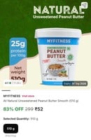 MyFitness Peanut Butter Smooth 510g