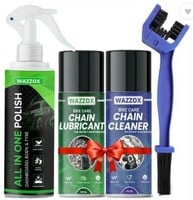 WAZZOX Combo Of Chain Lubricant + Chain Cleaner + Bike & Car Polish With Cleanin...