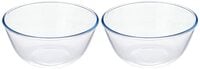Amazon Brand - Solimo Borosilicate Glass Mix Bowl | Set of 2 | 2,650 ML Each | T...