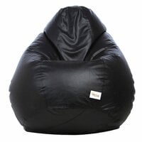 Sattva Classic Leatherette Bean Bag Cover (Without Beans) XXL Size - Black...