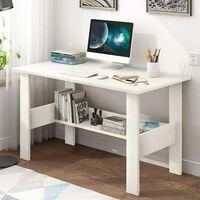 Lukzer Engineered Wood Computer Desk with One Tier Shelves Laptop Study Table fo...