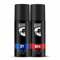 BEARDO Mafia & Spy Deodorant Perfume Body Spray (120Ml X 2) | Long Lasting No Ga...