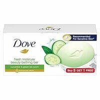 Dove Fresh Beauty Bar (pack of 6) 75g each for Hydrated Skin with Cucumber & Gre...