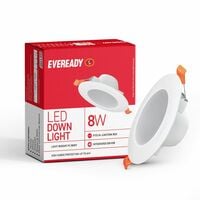 EVEREADY 8W LED Downlight, Round Shape, Cool Day White, 75 lm/W Efficiency, 4KV ...