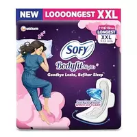 Sofy Women Bodyfit Longest XXL Sanitary Pads |Night Protection|Wider Hip Guard| ...