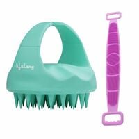 Lifelong Silicone Scalp Massager Shampoo Brush with Body Scrubber | Soft Silicon...