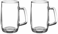Amazon Brand - Solimo Troilus Glass Beer Mug Set, 470ml, Set of 2, Transparent...