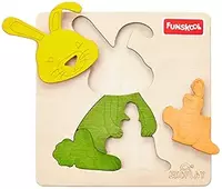 Funskool Ekoplay-Happy Rabbit,Wooden,1 Layer 4 Pieces Pieces,Puzzle,for 3 Year O...