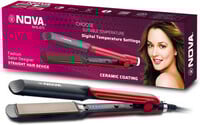 NOVA Temperature Control Professional NHS 870 Hair Straightener  (Black/Red)...