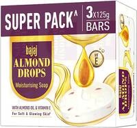BAJAJ Almond Drops Moisturising Soap with Almond Oil & Vitamin E  (3 x 125 g)...