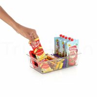 CrystalStorage, Set of 2 Transparent Food Storage Baskets for Freezer with 3 Com...