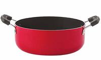 Nirlon Non Stick Gas Compatible Aluminium Casserole with Bakelite Handle, Red-24...