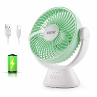 Gesto 7.8 Inch High Speed Rechargeable Table Fan for Home – USB Charging Batte...