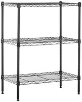 Amazon Basics Height Adjustable 3-Shelves Heavy Duty Rack - Black (Steel, Black ...