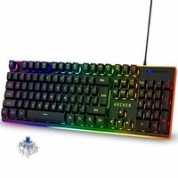 Archer Tech Lab Mechanical Gaming Keyboard with Clicky Responsive Outemu Blue Sw...