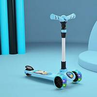 Miss & Chief Spartan Penguin 3 Wheel Kick Scooter,Foldable with LED Wheels,Adjus...