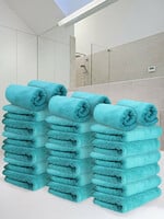 Buy Heelium Teal Unisex Pack Of 24 Bamboo Super Soft & Quick Drying Home & Gym H...